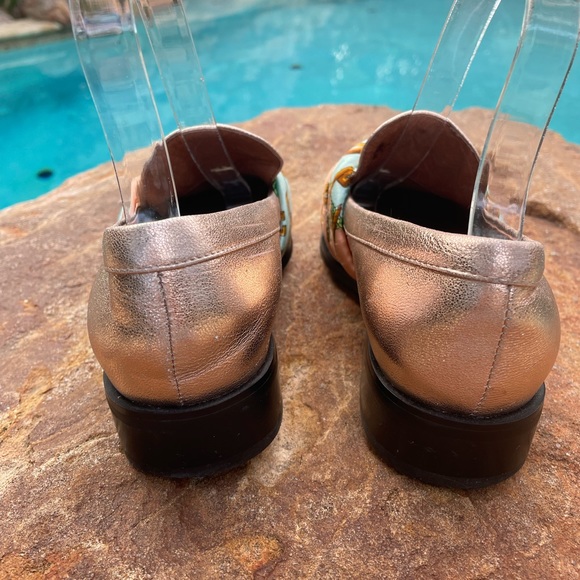 Jeffrey Campbell “Bolero” Rose Gold Scarf Loafers - Picture 4 of 11